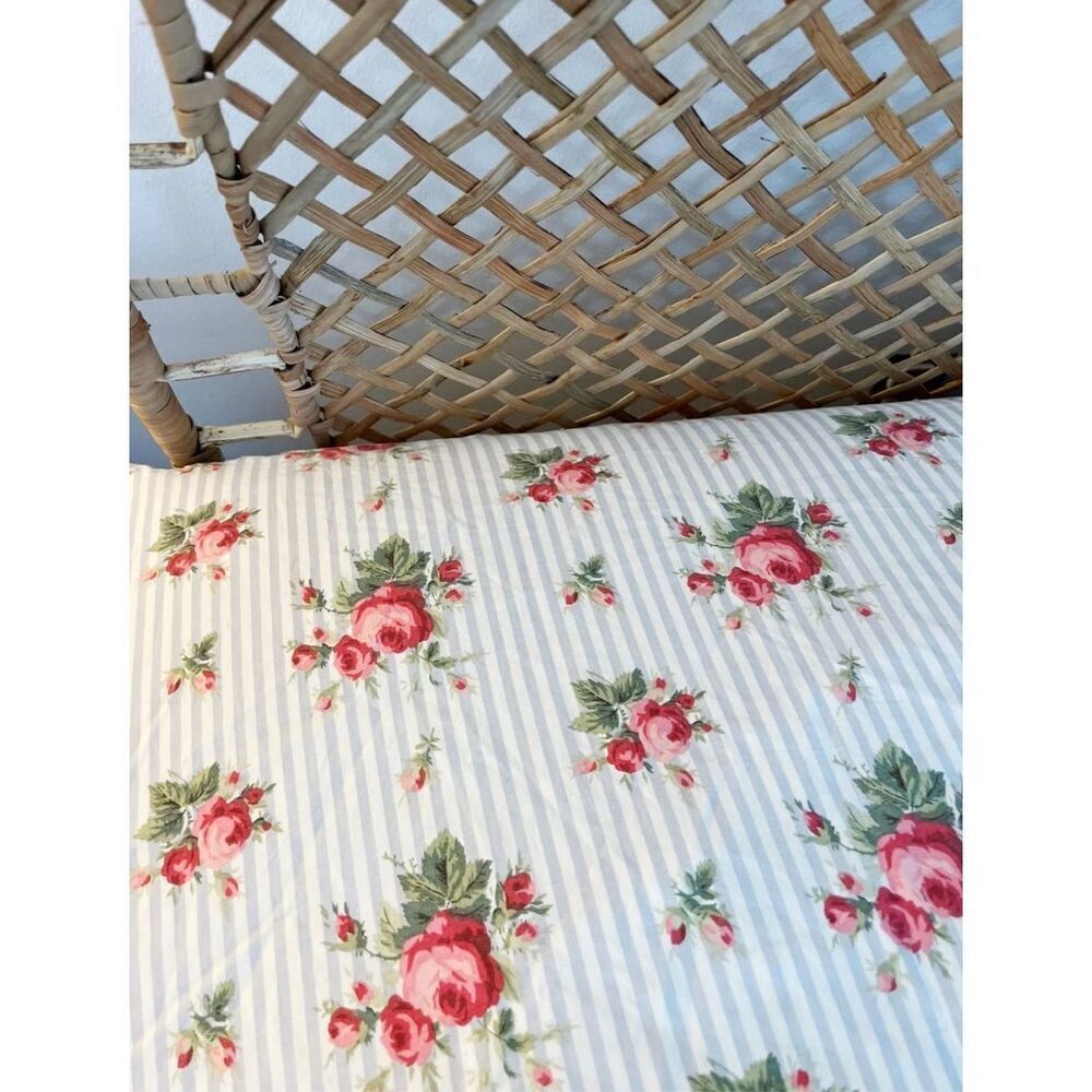 VTG Ralph Lauren Emma Floral Full Fitted Sheet Cottagecore Shabby Chic